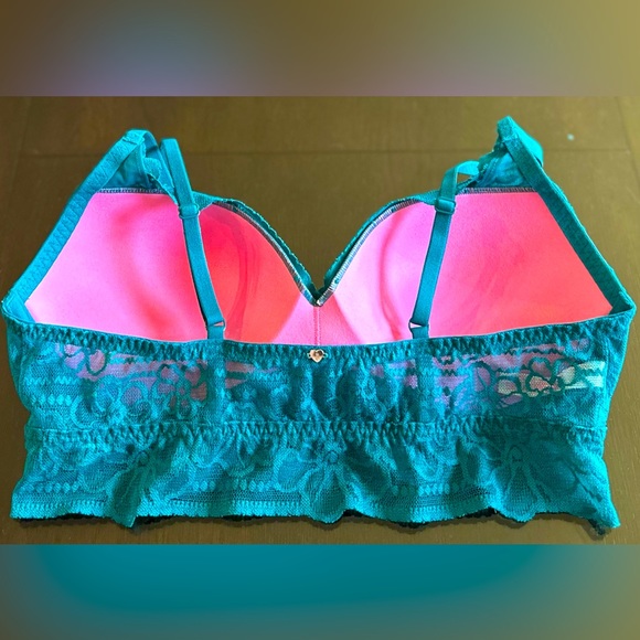 PINK Lace Bralette in Dark Turquoise Lace - Picture 5 of 6